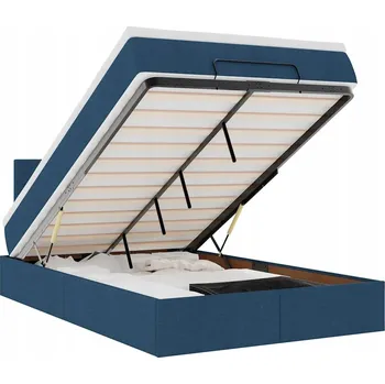 Postel Rám postele otoman s matrací, modrá, 120x190 cm, látka