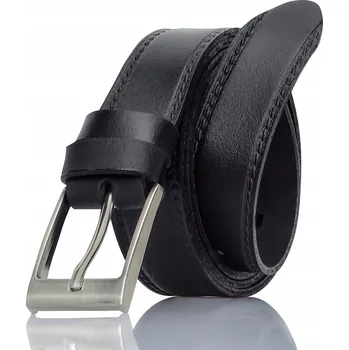 Opasek Gracio Pásek Kožený opasek z přírodní kůže 145 cm k obleku, stříbrná klasická spona