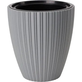 Obal na květináč Obal na květináč MIKA plastový d40x42cm, šedý