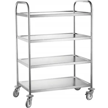 Servírovací stolek Servírovací vozík Hendi 810118 stříbrný, 124,5 x 58,5 x 90,5 cm