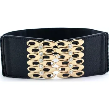 Opasek Dámský pásek na šaty s přezkou s krystaly Abadía Černý