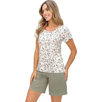Pyžamo Donna Melisa 1/2 cr/r S-2XL ecri-khaki XXL