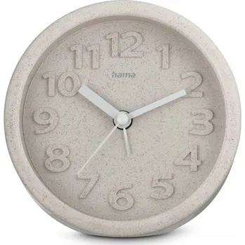 Budík Hama Fuerteventura, budík, průměr 12 cm, 3D číslice, tichý, z 20% pšeničné