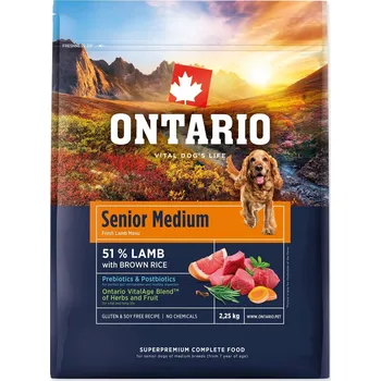 Krmivo pro psa ONTARIO 2,25 kg SENIOR MEDIUM LAMB
