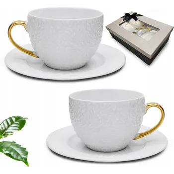 Sada šálků 2+2 Bella Fiore na kávu a čaj 280ml porcelánová dárek