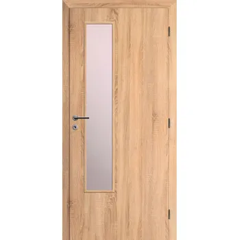 Interiérové dveře Solodoor Interiérové dveře L2 sklo, 90 P, 950 × 1985 mm, fólie, pravé, dub Mystic, prosklené&nbsp;11040505131