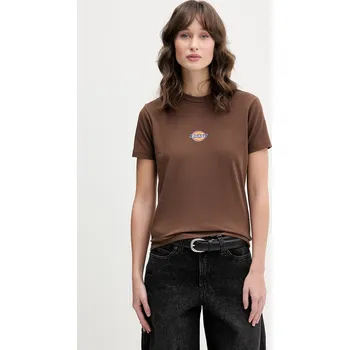 Dámské tričko Dickies ženské bavlněné DK0A4ZAO0TB1 hnědá 88X, vel. S