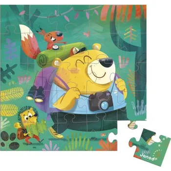 Puzzle Janod Blahopřání k narozeninám s puzzle Turistika