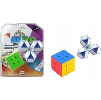 Hlavolam SADA LOGICKÝCH PUZZLE 2v1 - Rubikova kostka 3x3 + MAGICKÝ HAD