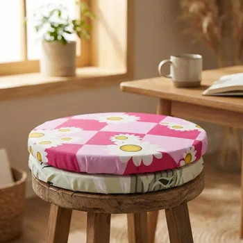 Taburet Kulatý sedák na taburet GOMER mix vzorů