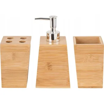 Dávkovač mýdla Sada koupelnových doplňků: dávkovač, kelímek na kartáčky, podnos