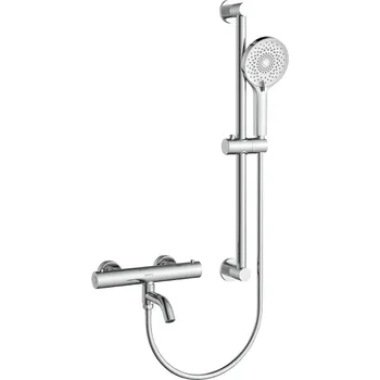 Vodovodní baterie CERANO - Vanová nástěnná baterie Selma s příslušenstvím - termostatická - otočný výtok - chrom