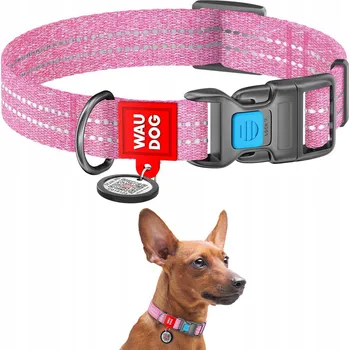 Obojek pro psa Materiálový obojek pro psa s odrazkou Waudog vel. M