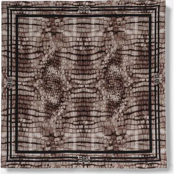 Šátek Elisabetta Franchi Malý šátek dámský hedvábný FO24L61E2 hnědá 89X, vel. ONE SIZE