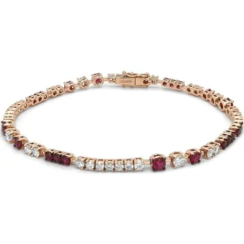 Náramek Zlatý Tennis Náramek s Rubíny a Diamanty 2040147