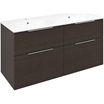 Koupelnový nábytek SAPHO CIRASA umyvadlová skříňka s dvojumyvadlem 121x66x46cm, borovice rustik (CR121-1616-21)