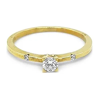 Prsten Zlatý Zásnubní Prsten s Diamanty 2011093