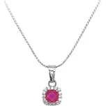 Zlatý Přívěsek s Růžovým Kamenem 7151006