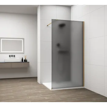 POLYSAN ESCA GOLD MATT jednodílná sprchová zástěna k instalaci ke stěně, kouřové matné sklo, 700 mm (ES1470-04)