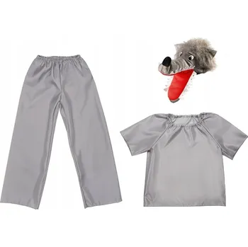 Karnevalový kostým KOSTÝM VLK KALHOTY ČEPICE HALENKA VLK 98-110