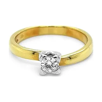 Prsten Zlatý Zásnubní Prsten s Diamantem 2011115