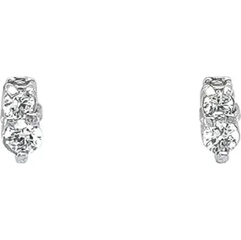 Náušnice Peckové Náušnice se Zirkony z Bílého Zlata 7120171