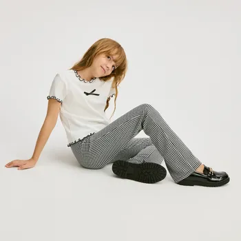 Reserved - Žerzejové kalhoty z viskózové směsi - vícebarevná - 719EG-MLC - 719EG-MLC-146