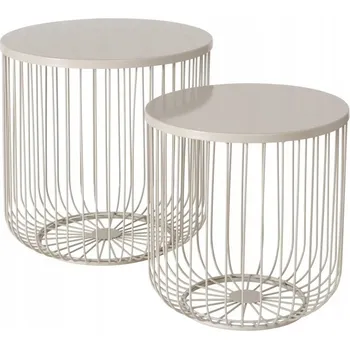 Konferenční stolek Stolek Boltze CINDY kulatý 38 x 38 x 41 cm, béžové odstíny