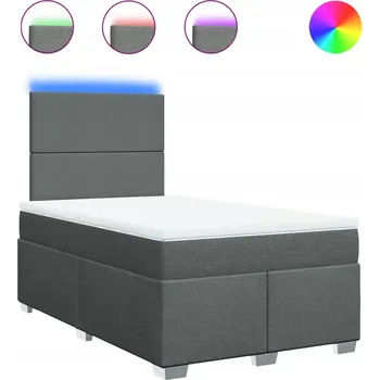 Postel Čalouněná jednolůžková postel VidaXL 120x200, odstíny šedé