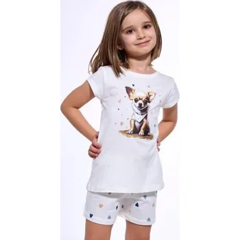Dívčí pyžamo Cornette Chihuahua - bavlna Ecru 110-116