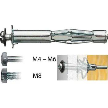 Hmoždinka MHD-S M6 x 63/32 kotva se šroubem do dutých materiálů