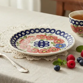 Talíř Dezertní talíř Moja Faktoria 19 cm - dek. D - Červené květy