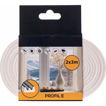 Těsnění do okna a dveří TĚSNĚNÍ DVEŘÍ DO OKEN SAMOLEPICÍ TLUMÍCÍ TĚSNĚNÍ TYP E 6 m