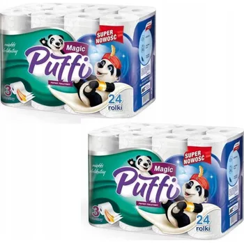 Suchý toaletní papír bez vůně Puffi 24 ks