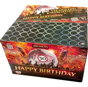 Zábavní pyrotechnika Kompaktní ohňostroj VŠE NEJLEPŠÍ K NAROZENINÁM 100 ran 30mm