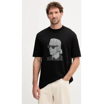 Bavlněné tričko Karl Lagerfeld 554225.755144 černá 99X, vel. XL