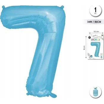 Balónek Fóliový balónek modrý číslice 7, 86 cm (34'')