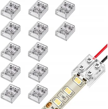 LED páska Rychlospojka pro LED COB pásek 10mm, oboustranná, pásek-drát, šroubovací
