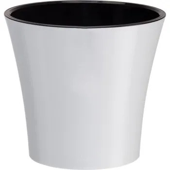 Obal na květináč Obal na květník ARTE samozavlažovací plast lesklý d14cm 1,2l, sv. šedá