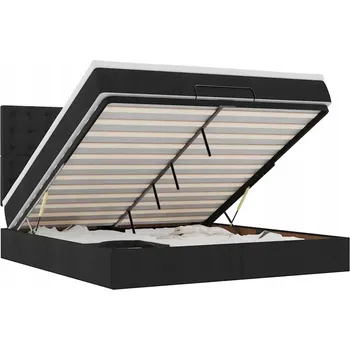 Postel VidaXL Rám postele Otomana s matrací, černý, 160 x 200 cm, látka