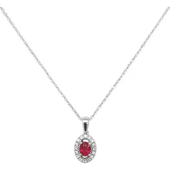 Přívěsek Rubínový přívěsek s diamanty z bílého zlata 2050458