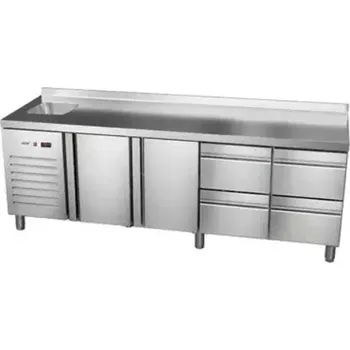 Chladící stůl ASBER ETP-7-225-24 HC S GI agregát vlevo s dřezem