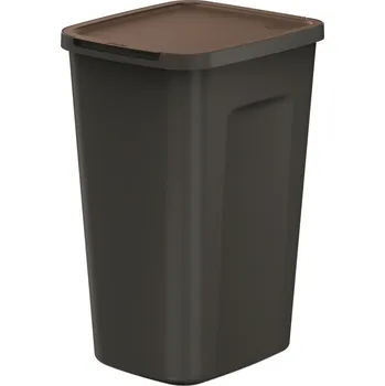 Odpadkový koš Odpadkový koš černý 50 L pro třídění odpadu hnědé víko modulární