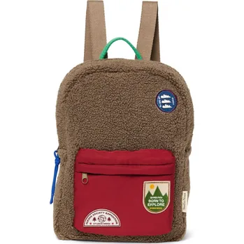 Dětský batoh STUDIO NOOS batůžek s přední kapsou Teddy Midi BACKPACK - Brown/Burgundy