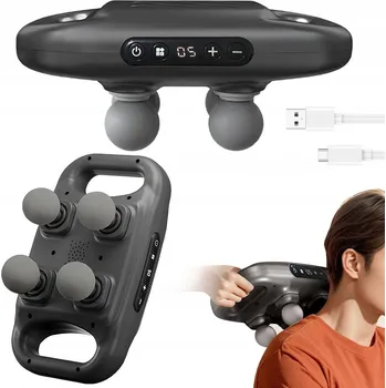 Masážní přístroj Masážní Přístroj na tělo a záda Gun, masážní pistole, 4 hlavice