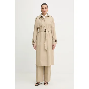 Dámský kabát Silvian Heach trenčkot ženský bavlněný SPEGIOM CVP26026TR béžová 80X, vel. 36