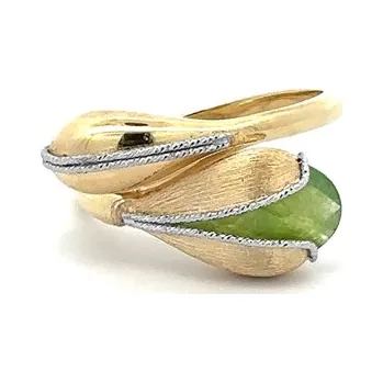 Prsten Zlatý Prsten se Zeleným Kamenem 7131799