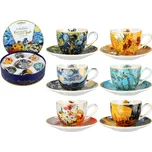 Carmani® Carmani - Sada 6 ks šálků na espresso 80 ml v kulaté krabičce V. van Gogh