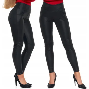 Dámské legíny Dámské legíny imitující kůži s vysokým pasem, módní a stylové MORAJ XXL