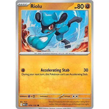 Sběratelská karetní hra Riolu 076/132 - Mega Evolution Typ karty: Reverse Holo